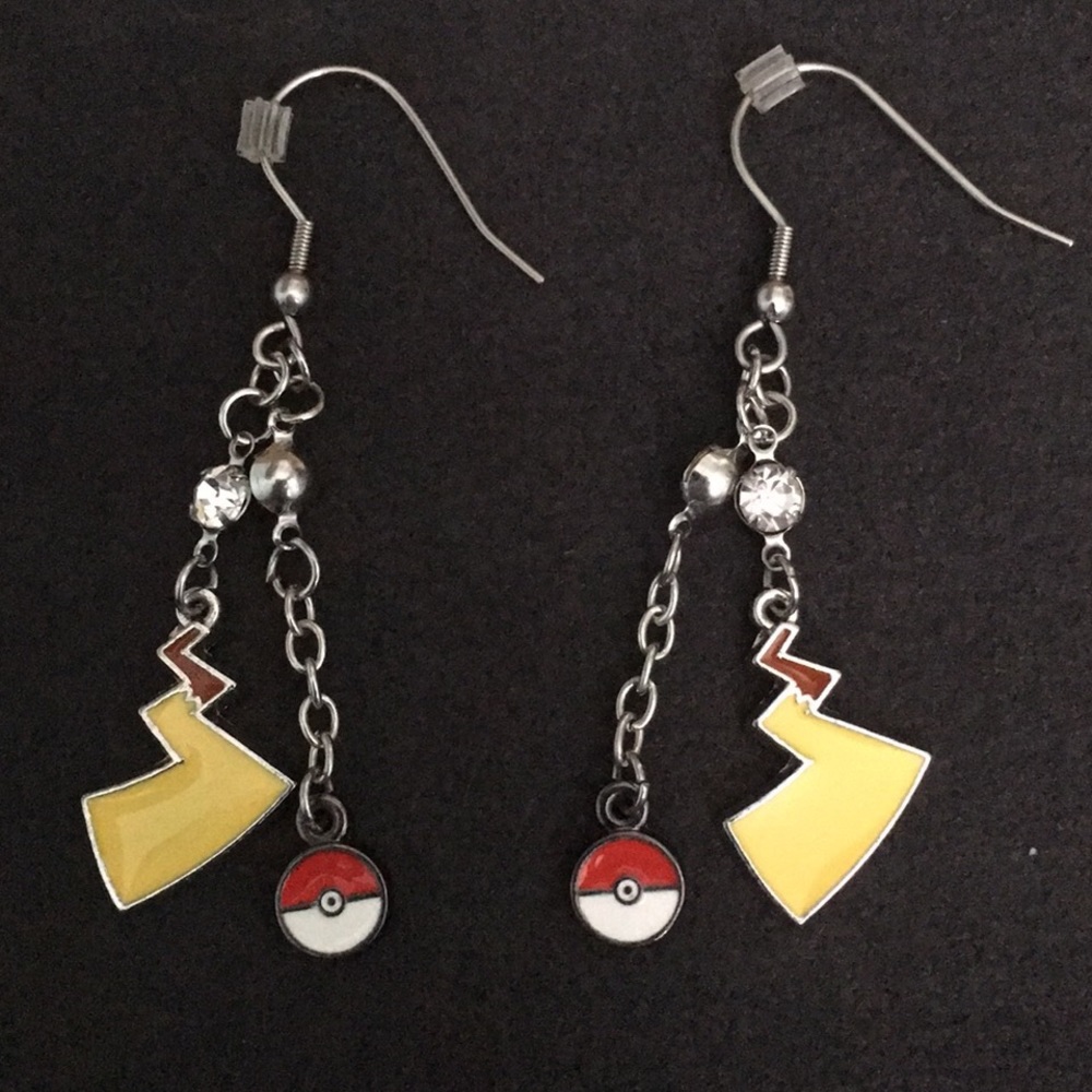 Pokémon Pikachu Original Earrings Pokeball Metal